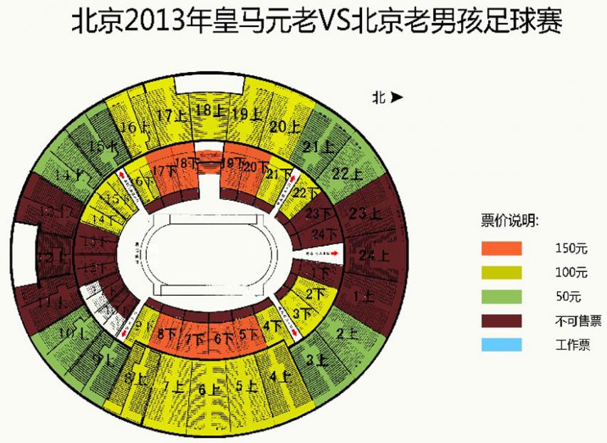 海南“金湾杯”北京2013年皇马元老VS北京老男孩足球赛座位图