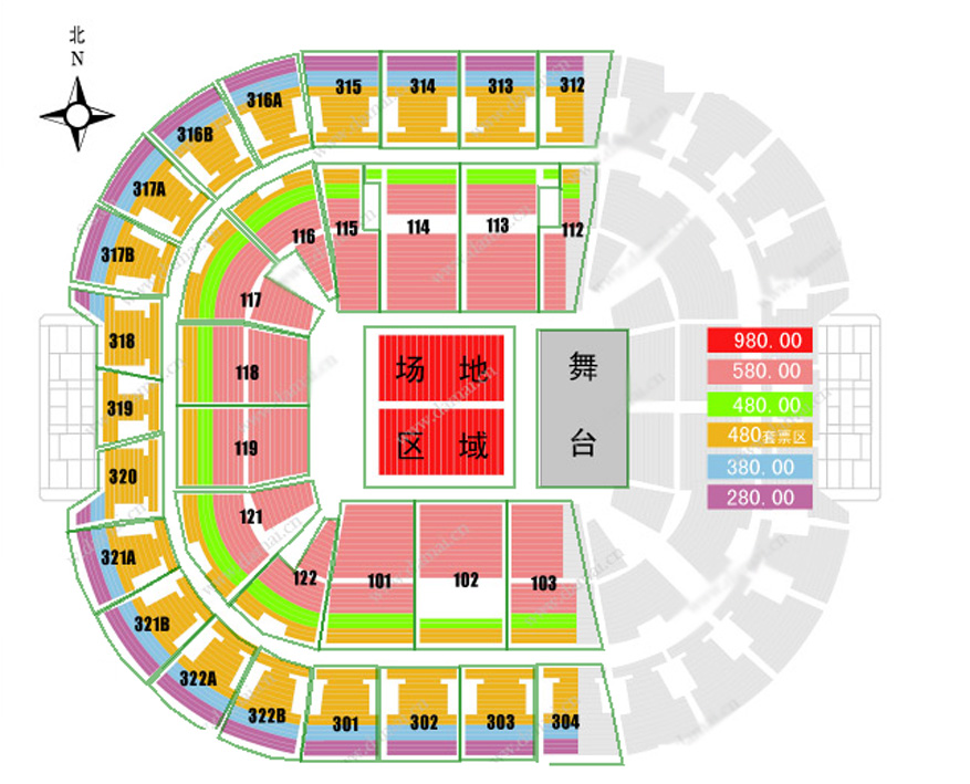 《我是曹格》世界巡回演唱会北京站座位图