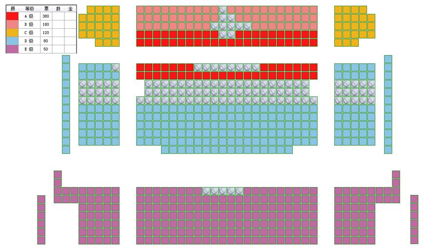 北京市剧院运营服务平台2016年演出剧目全男班舞剧《画皮》座位图