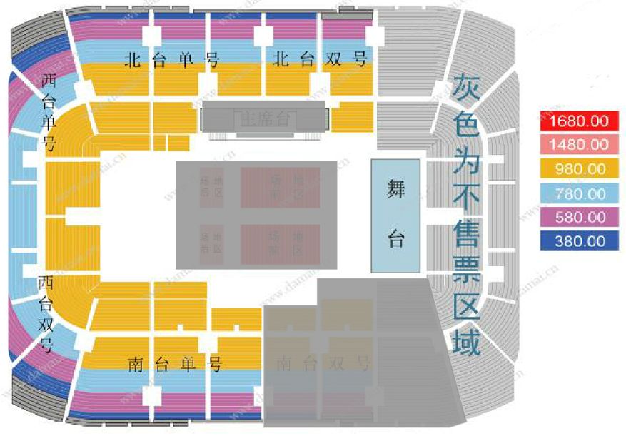 刘若英“Renext 我敢”世界巡回演唱会北京站座位图