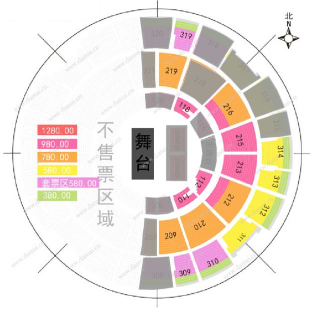 获得—羽泉20周年巡回演唱会北京特别版座位图