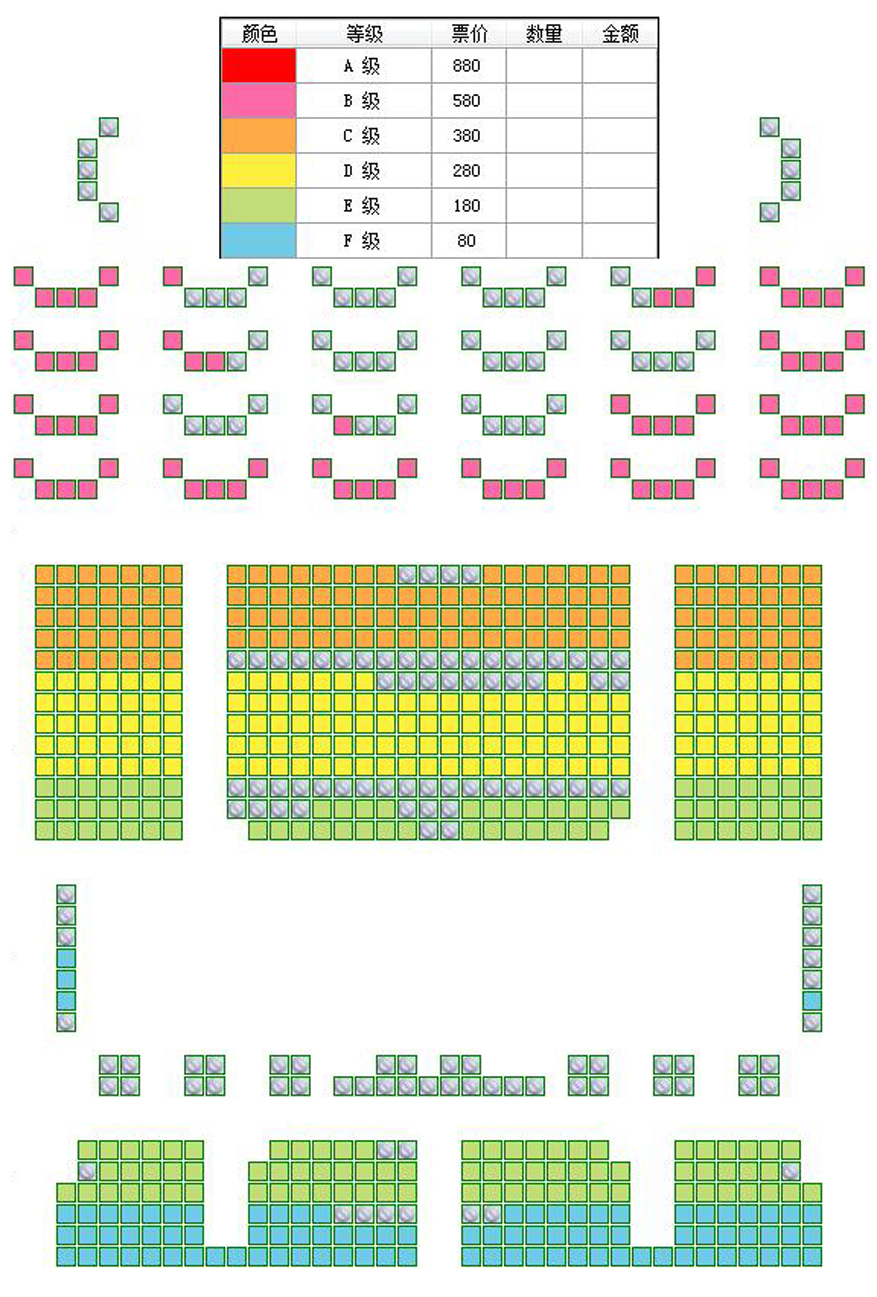 长安大戏院5月6日 “荀梦留香”北京京剧院王梦婷专场演出—京剧《红娘》座位图