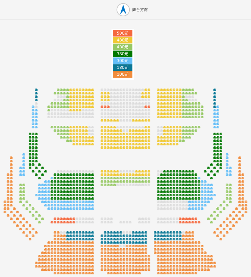 2019国家大剧院舞蹈节：中国歌剧舞剧院、甘肃省歌舞剧院联合出品《彩虹之路》座位图