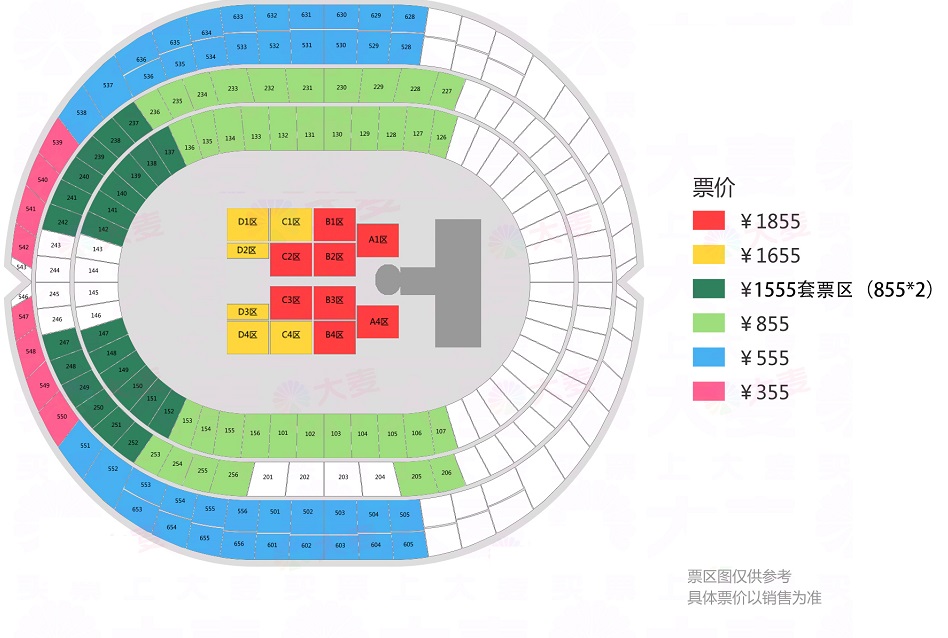 五月天2023诺亚方舟10周年进化复刻限定版北京演唱会座位图