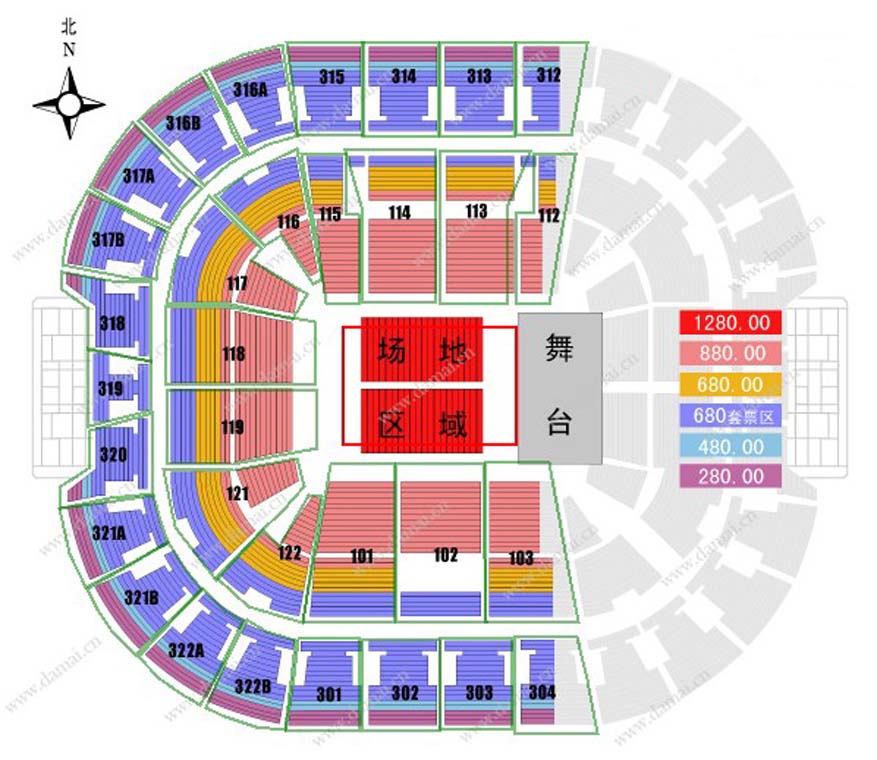 2013飙任贤齐北京演唱会座位图