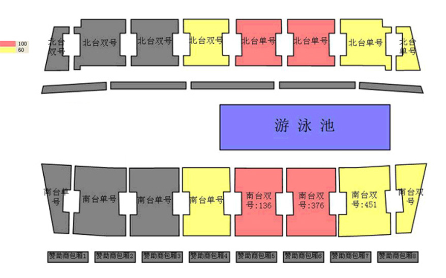 2014年第九届国际泳联花样游泳大奖赛座位图